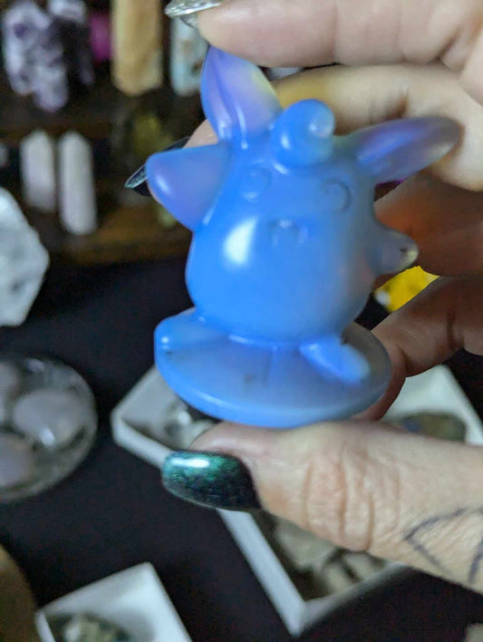 Blue Opalite WigglyTuff Pokemon carving.