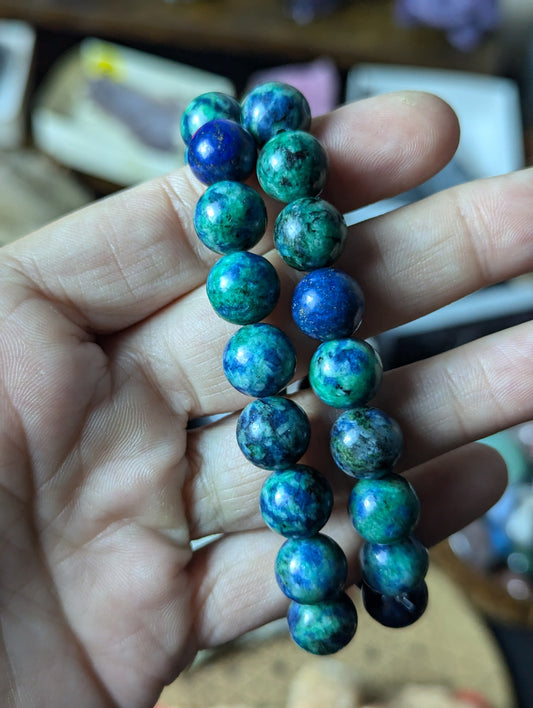 Azurite with Malachite bracelet